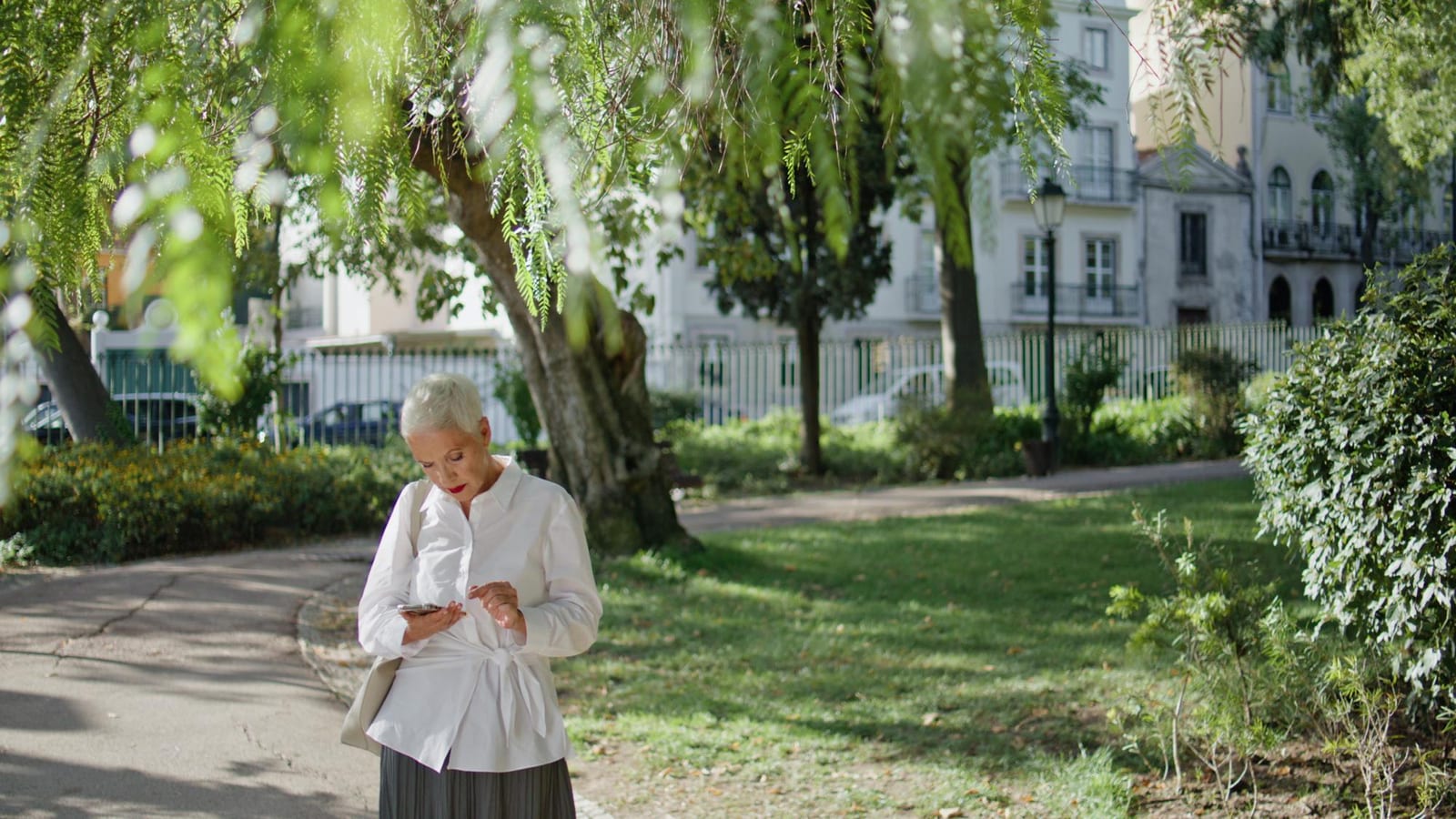 Caminho de parque arborizado, cenário comum para o voo de pipas